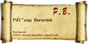 Pávay Benedek névjegykártya