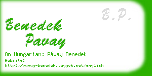 benedek pavay business card